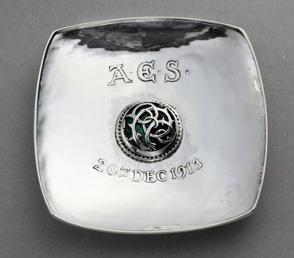 Omar Ramsden & Alwyn Carr Arts & Crafts Silver and Enamel Dish